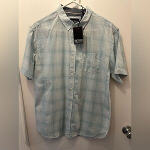 Premium Xpression - Aqua Short Sleeve Button Down Shirt - Men’s Medium - NWT!